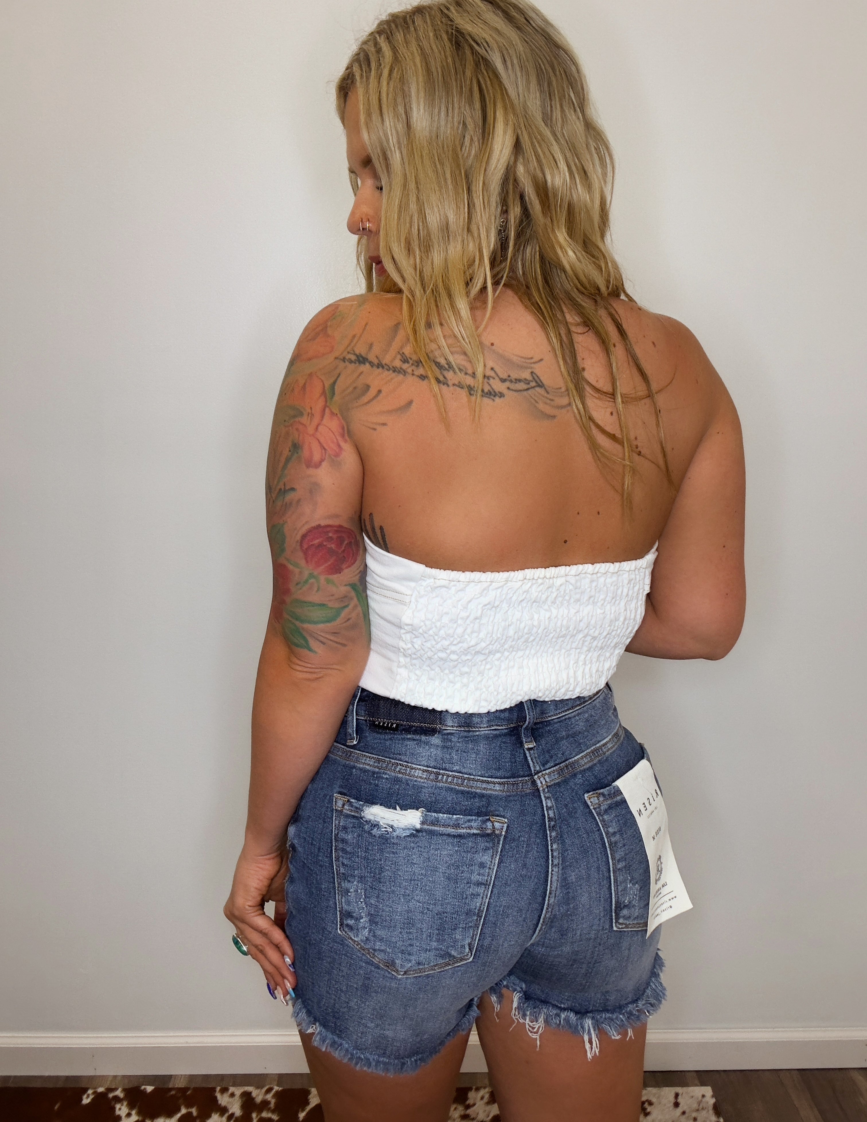 Anything but mine denim vest- White