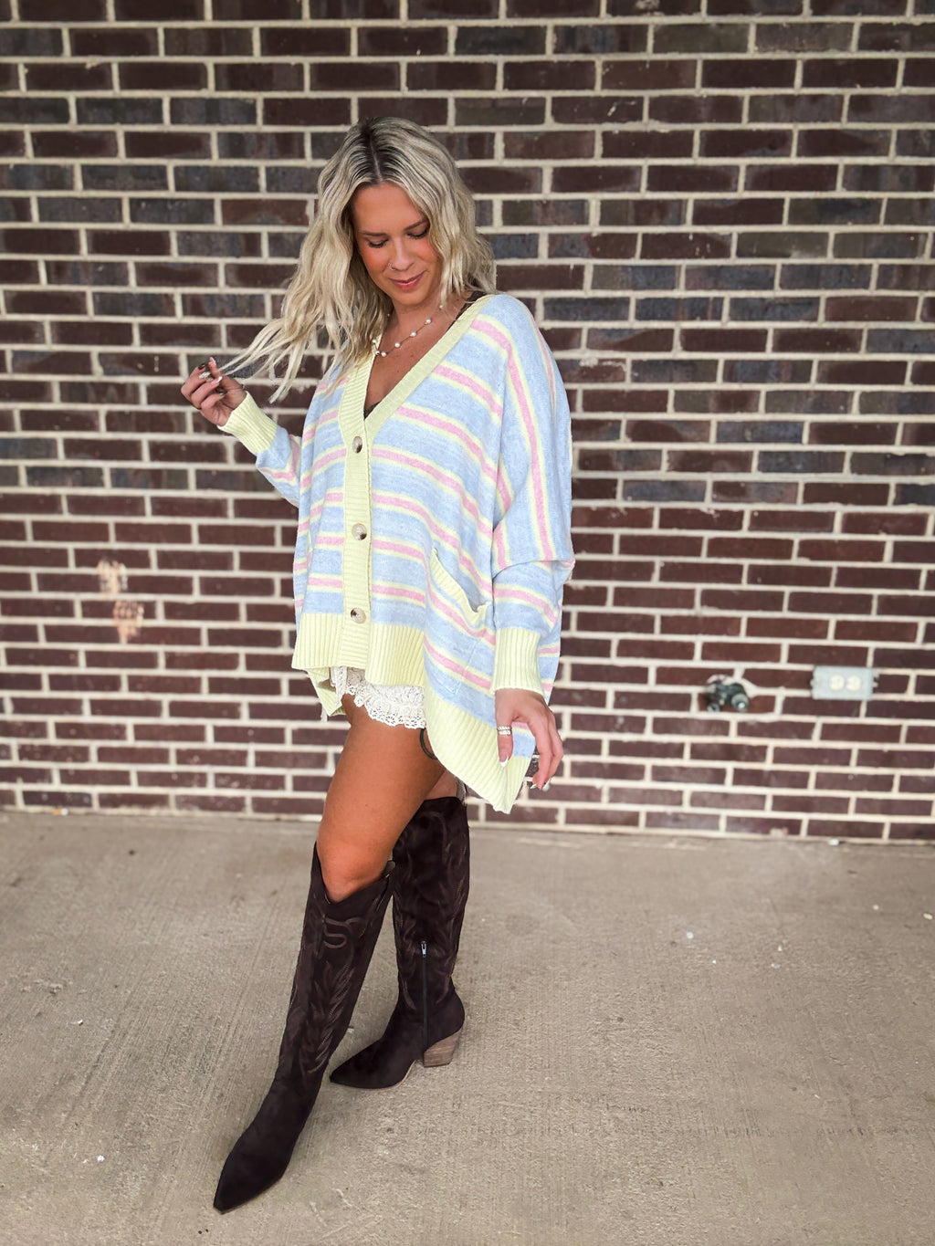 The Horizon Cardigan- Sherbert