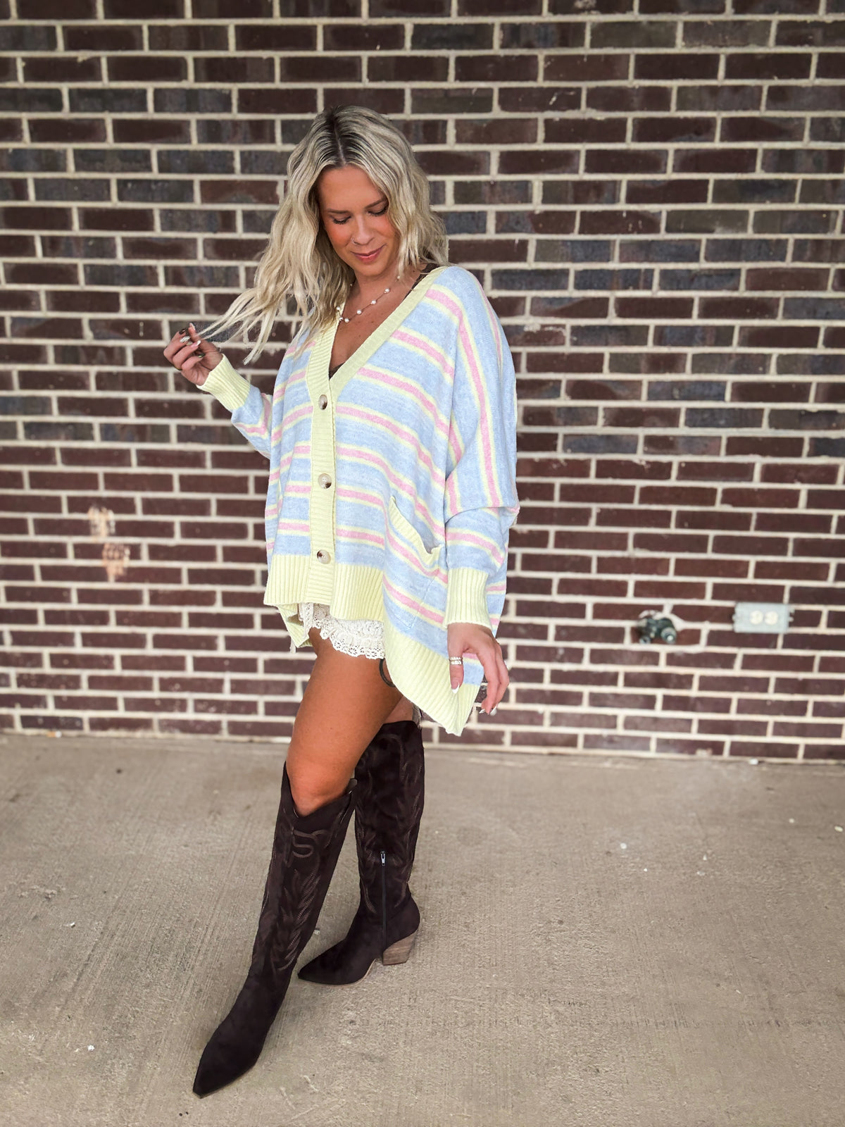 The Horizon Cardigan- Sherbert