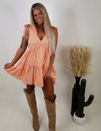 The Gingham Girl Dress- Orange