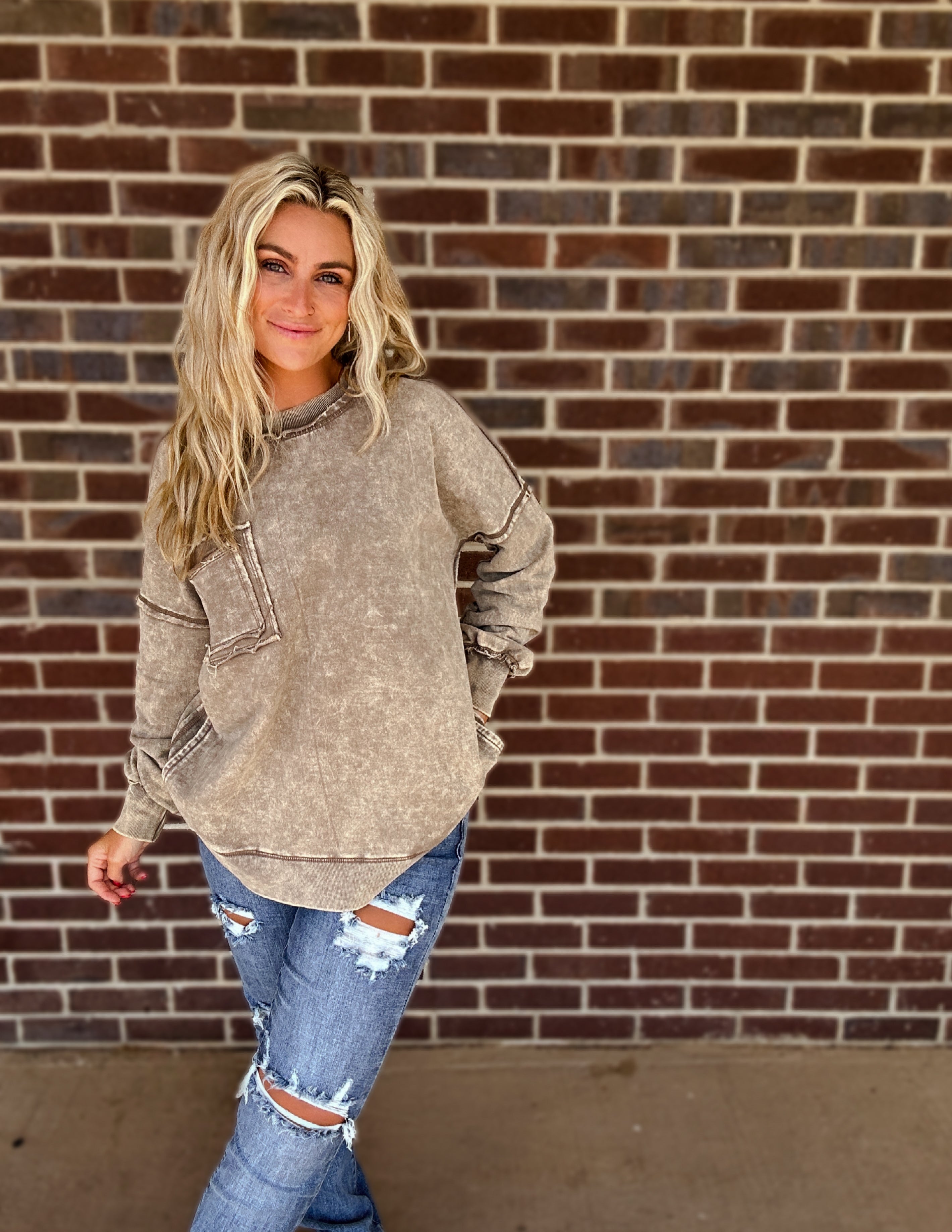 The Carolina oversized pullover- Mocha