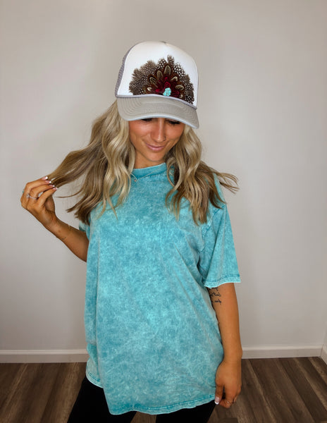 The Boyfriend tee- Teal