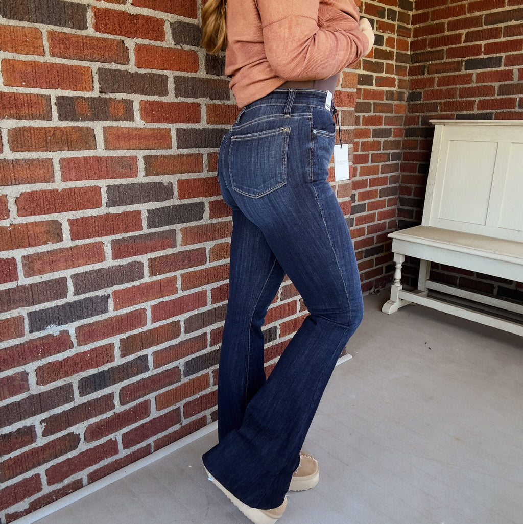 The Wild One Dark wash flares by Judy Blue