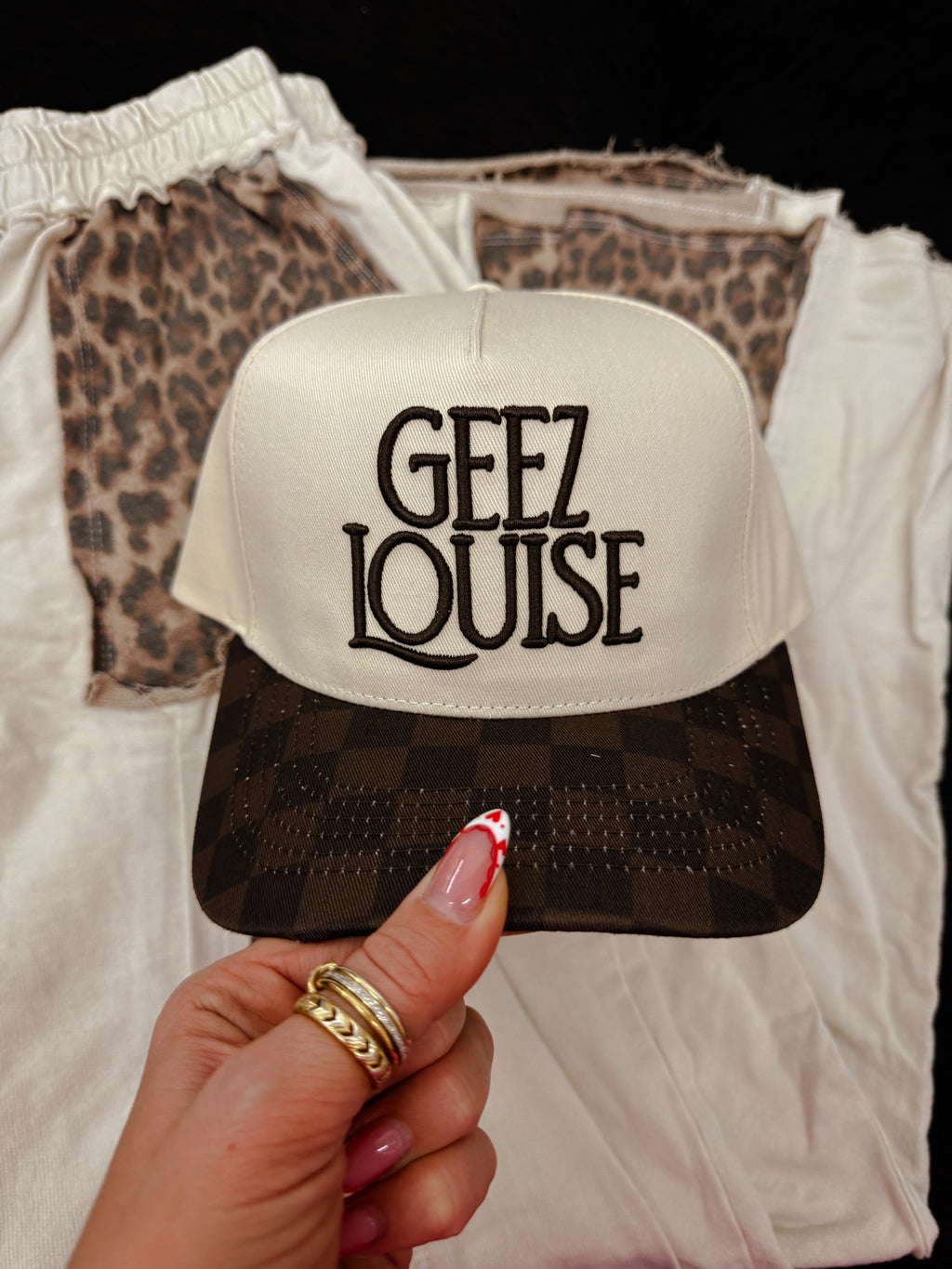 Geez Louise Embroidered Trucker Hat