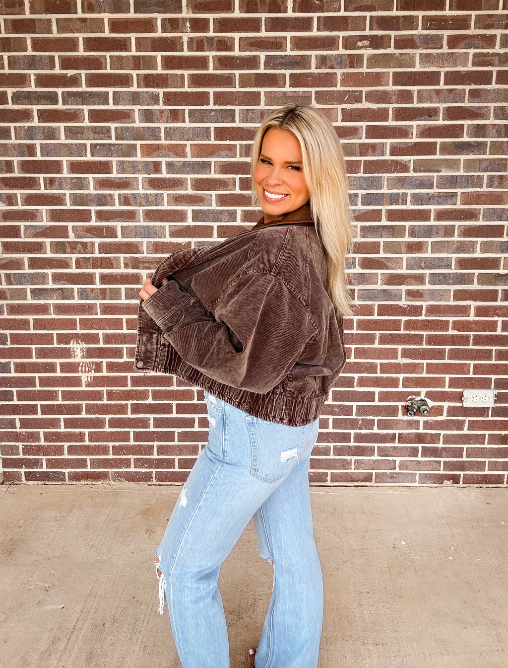 Mineral Wash Corduroy Bomber Jacket