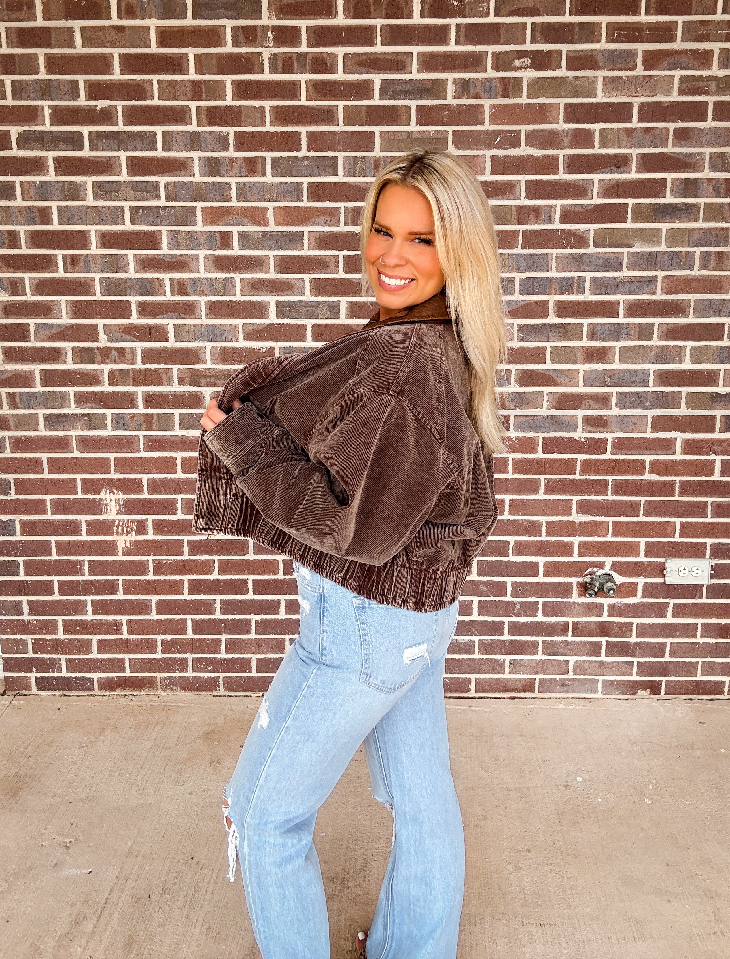 Mineral Wash Corduroy Bomber Jacket