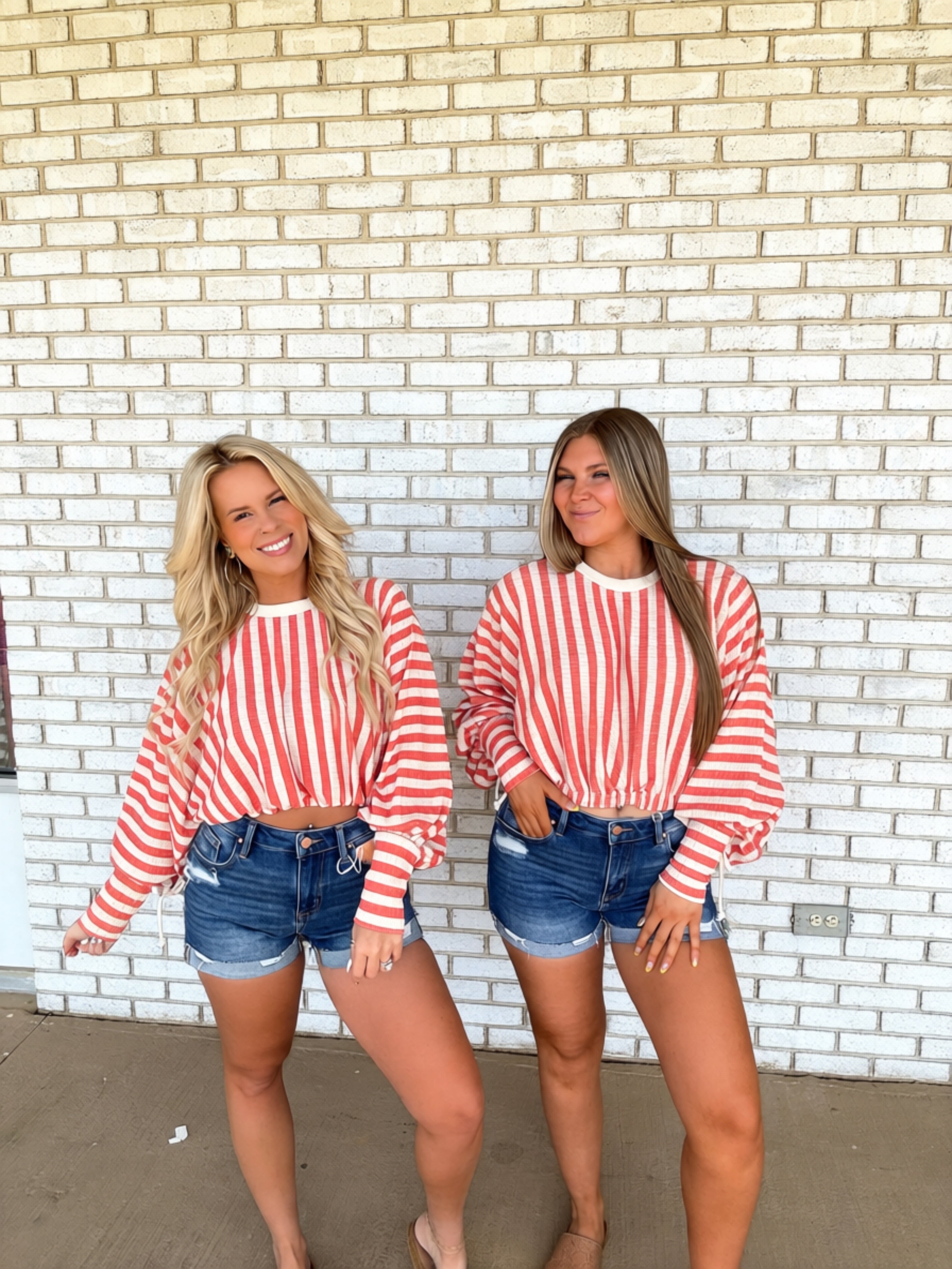 Coral & Cream Stripe Top