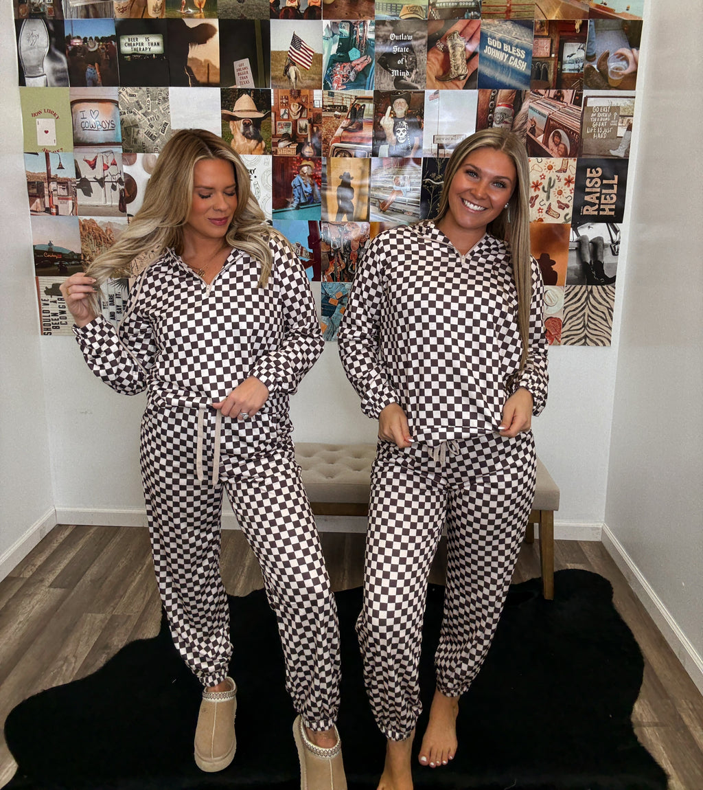 Your Best Days Checkered Jogger Set