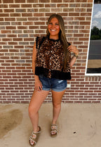The Leopard Pleated Top