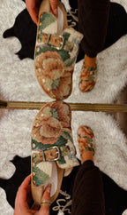 The Toni Floral Tapestry Studded Clogs