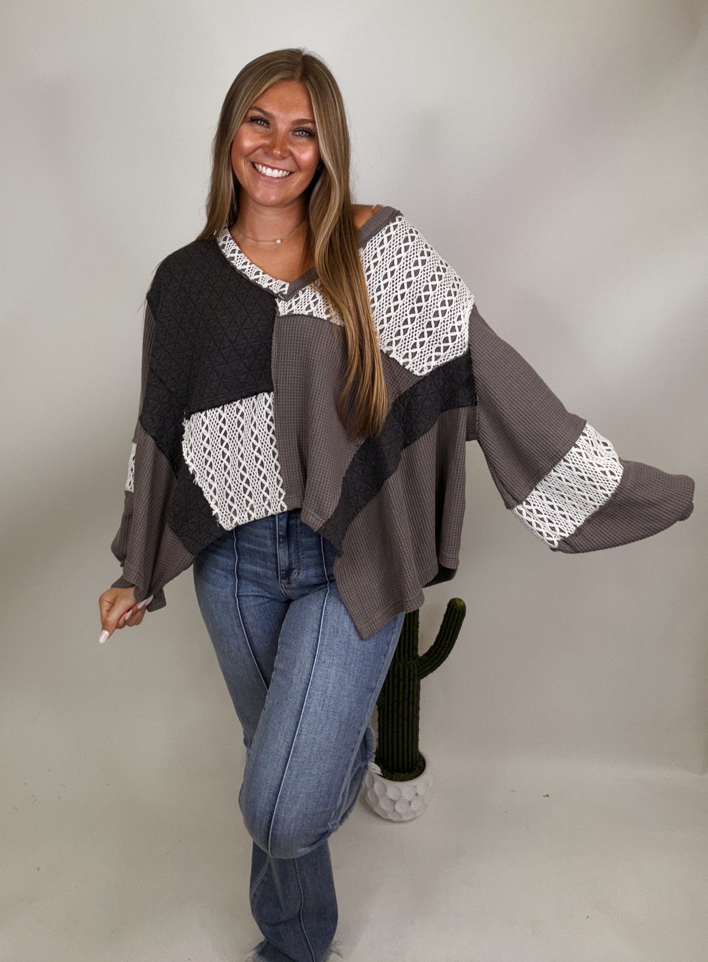 The Lettie Top- Charcoal