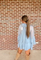 The Ruffle Dusty Blue Dress