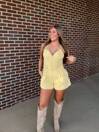 Warmer Days Romper- Mustard