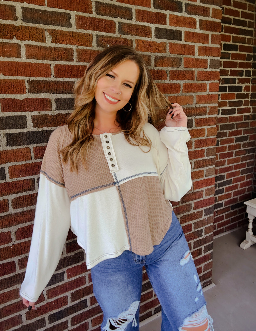 Waffle Patch Top