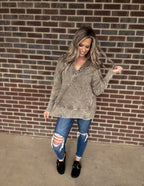 The East Coast button pullover- Mocha
