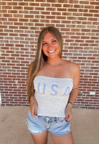 USA Patchwork Tube Top