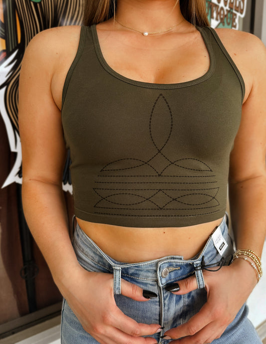 The Original, Viral Boot Stitch Western Tank Top