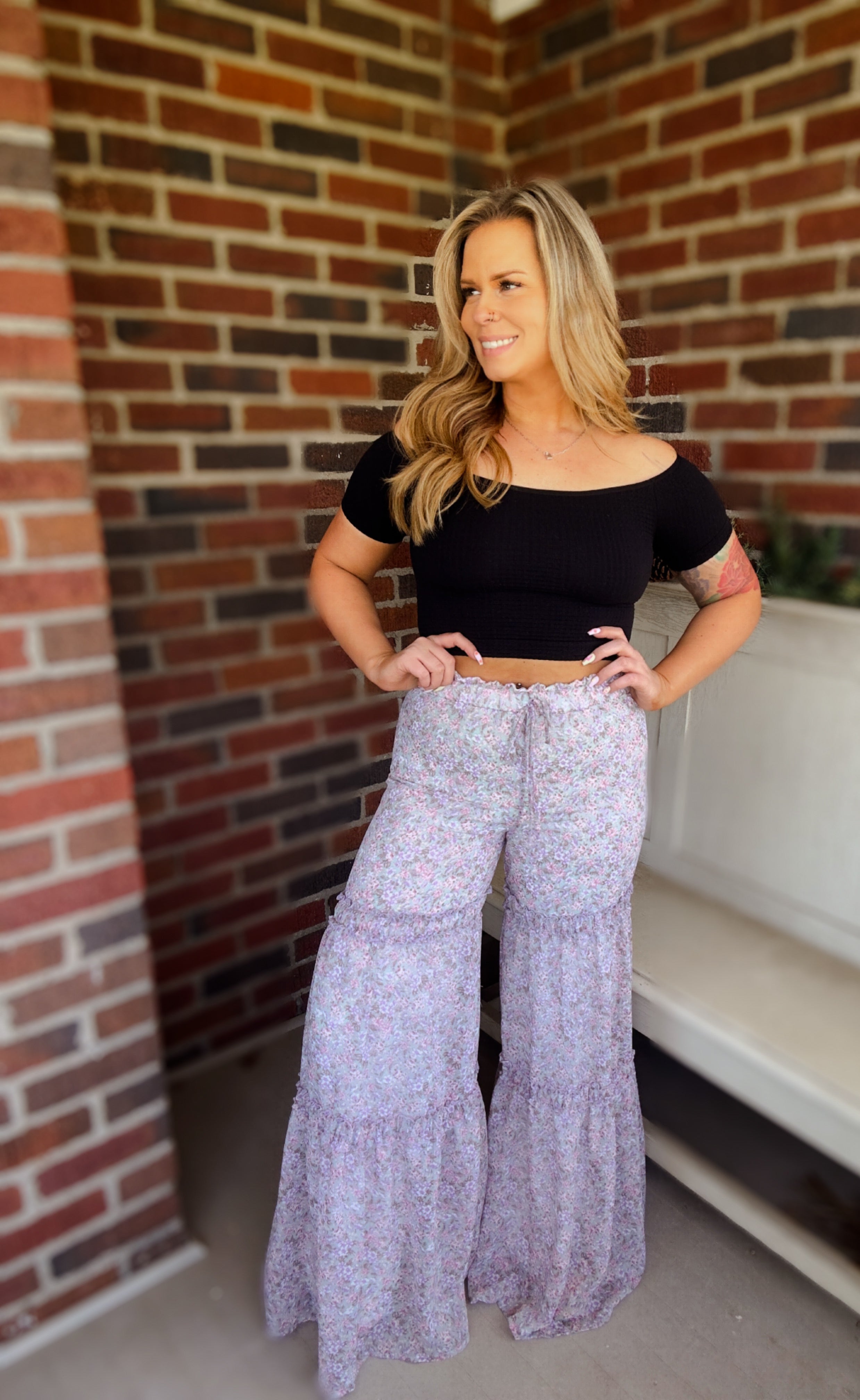 Wild boho palazzo pants- lavender