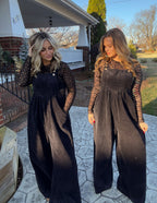 The Connie Corduroy Overalls- Black