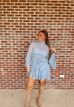 The Ruffle Dusty Blue Dress