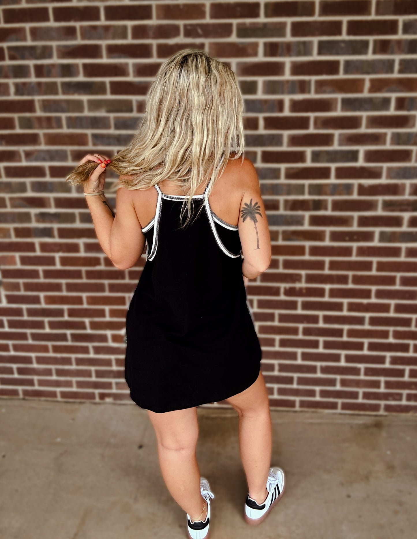 Ready to go striped romper- Black