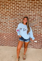 The Pool Side Pullover- Light Blue