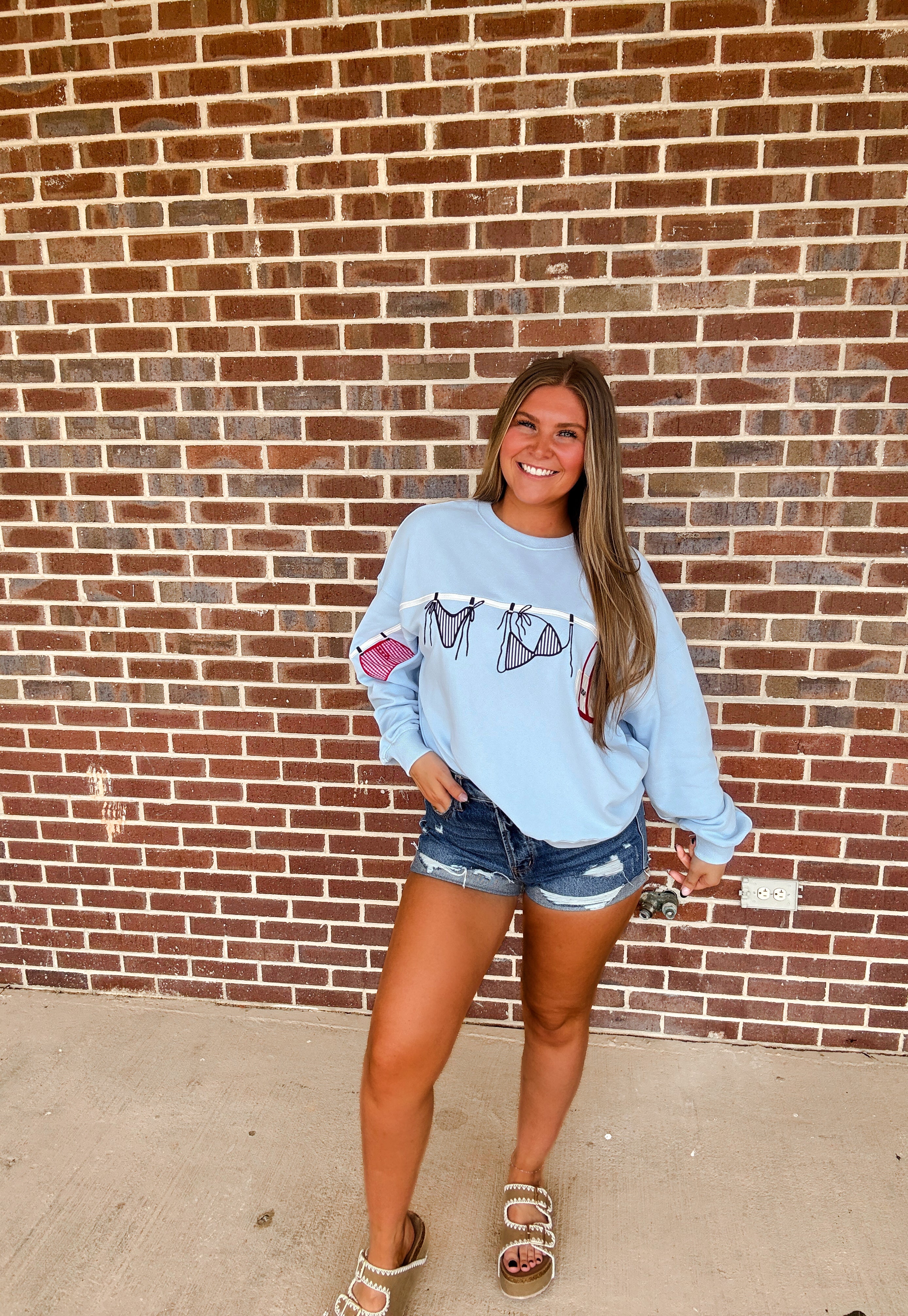 The Pool Side Pullover- Light Blue
