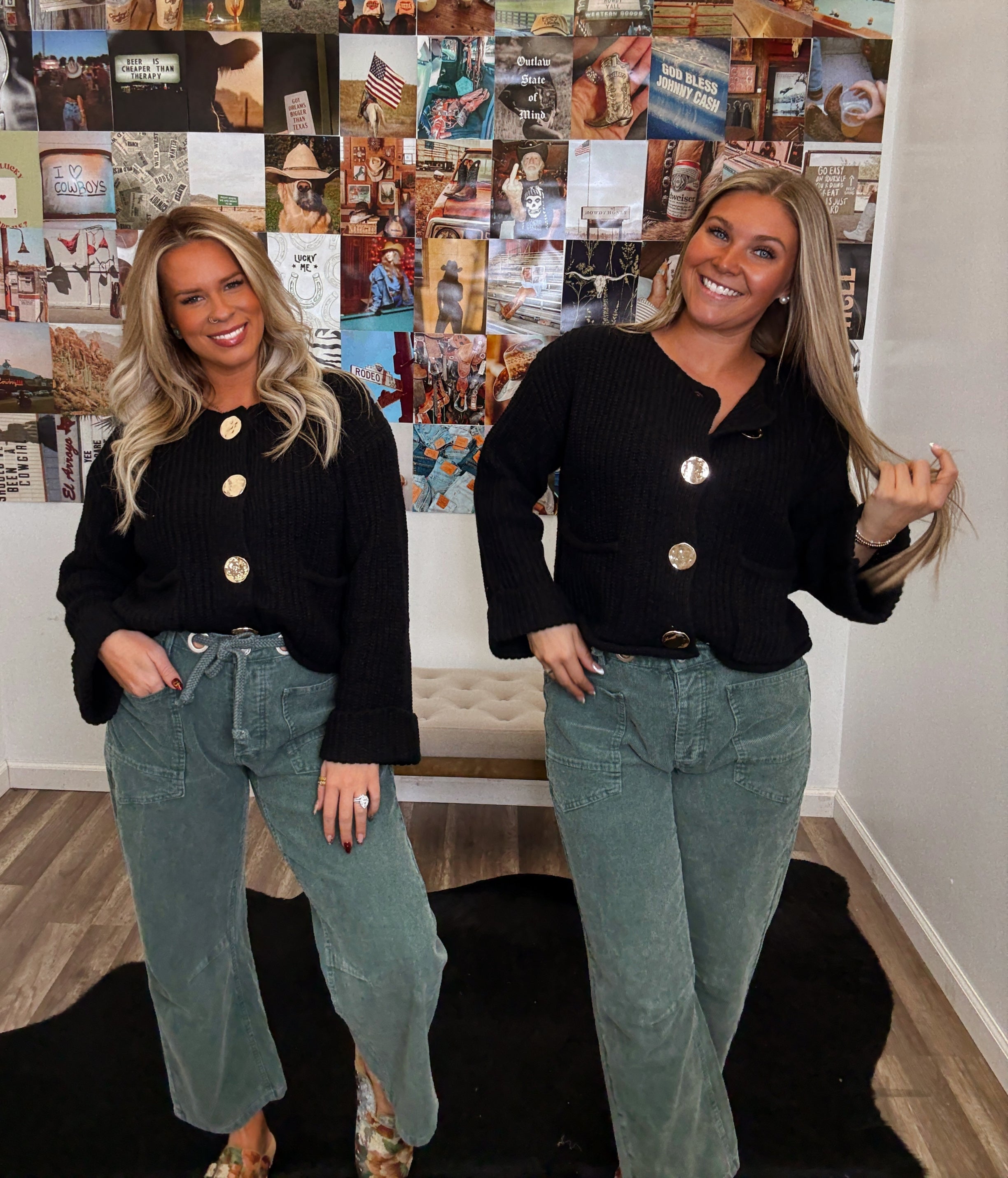 Luxe Vintage Cardigan- Black