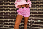 Clover Gingham Shorts- Pink