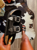 Straight Shooter Sandals- Black