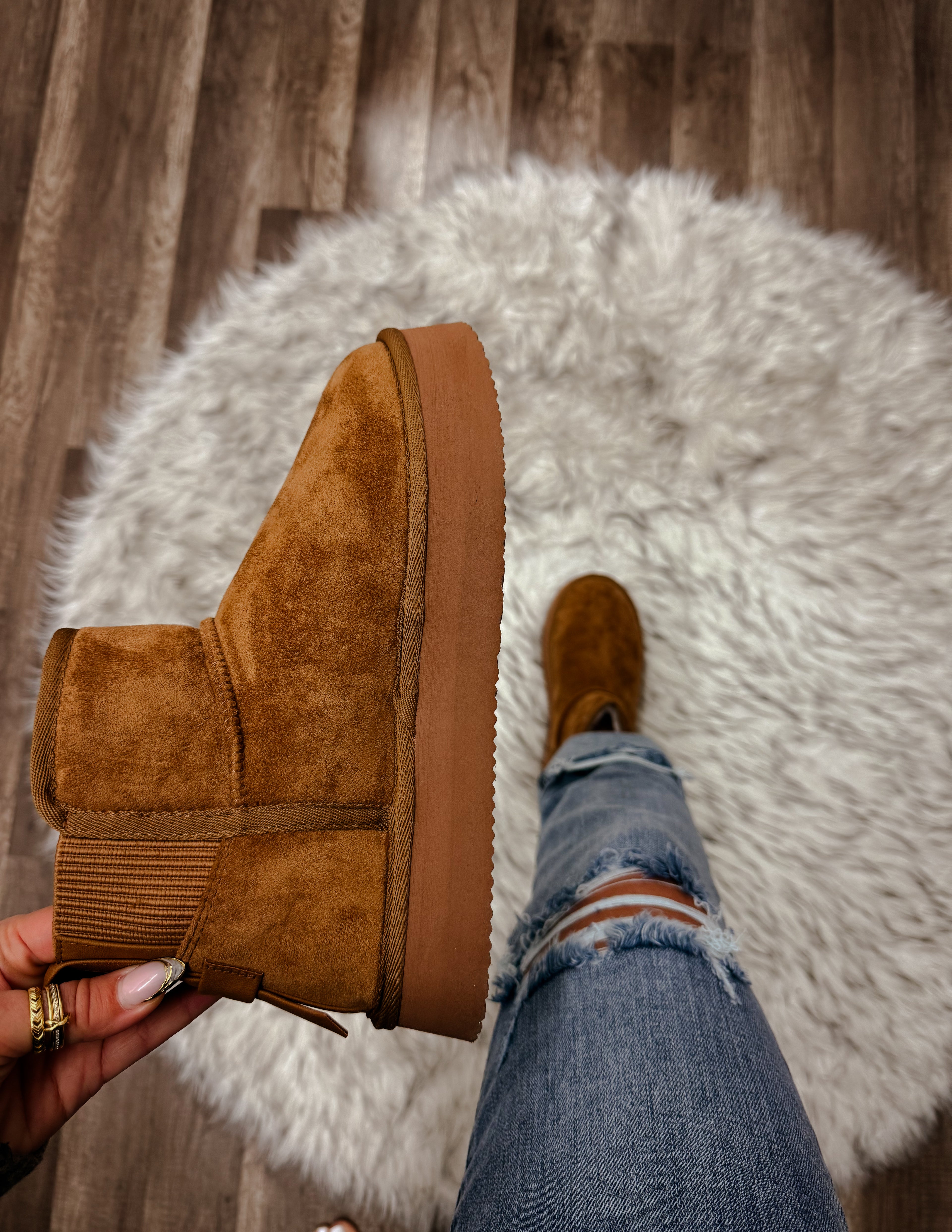 The Brooklyn Platform Slippers- Tan
