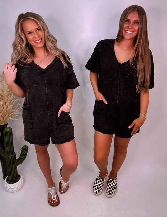 The Rae Romper- Black