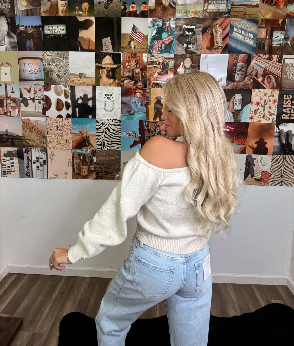 Autumn Mornings Off The Shoulder Sweater