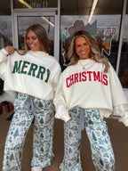 Christmas Reversible Mockneck- Cream