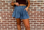 The Sweetie Pleated Denim Shorts