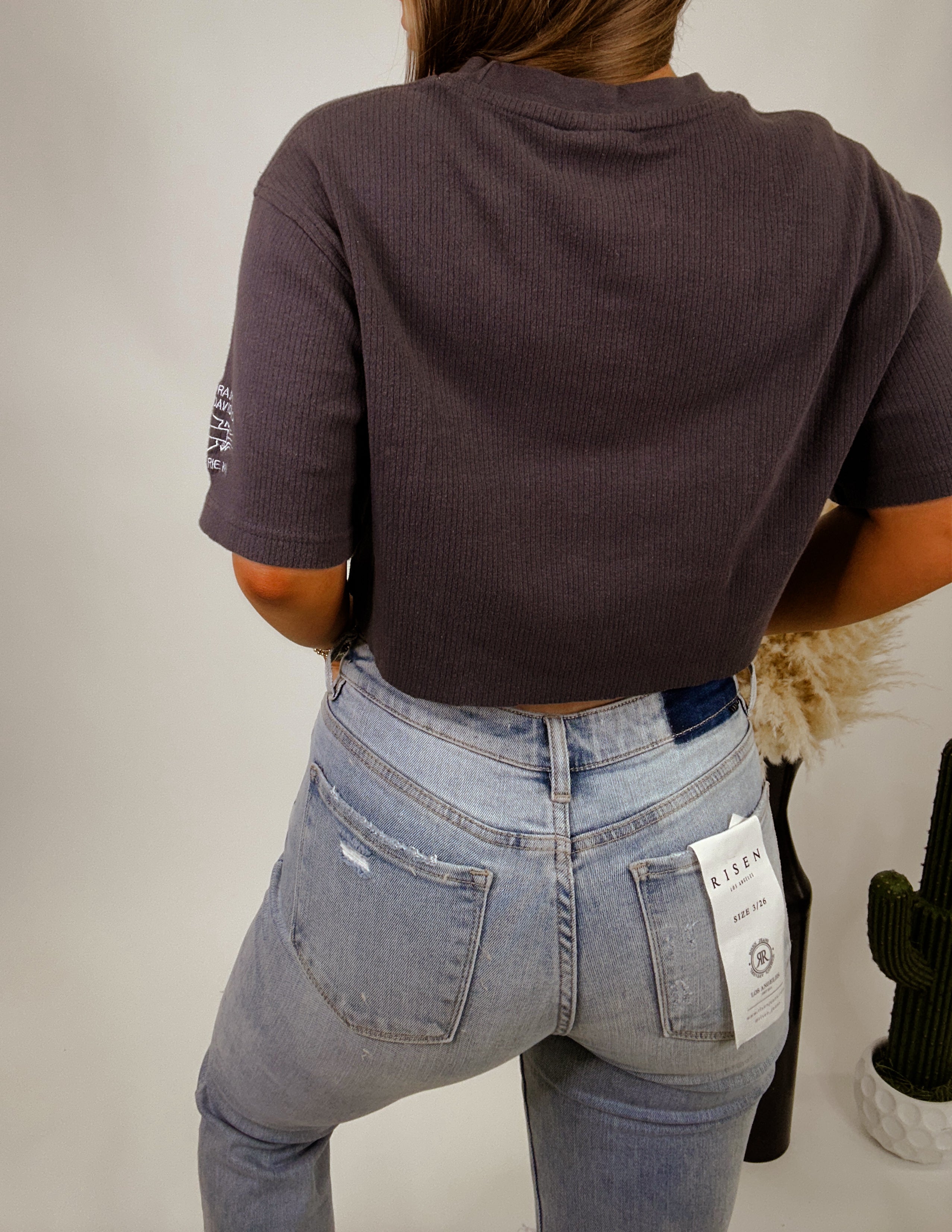 Ribbed Grey Upcycled Tee