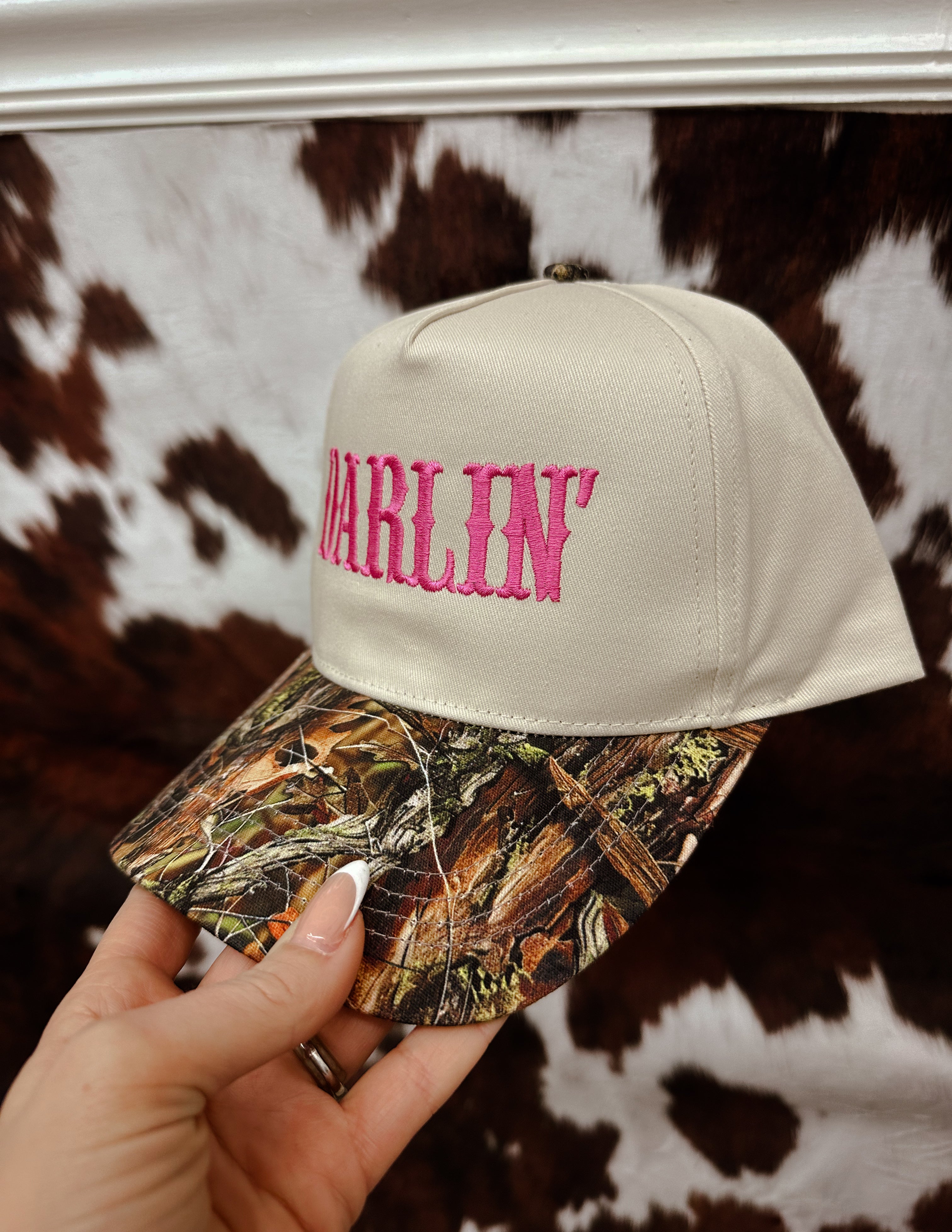 The Darlin Camo Hat- Pink