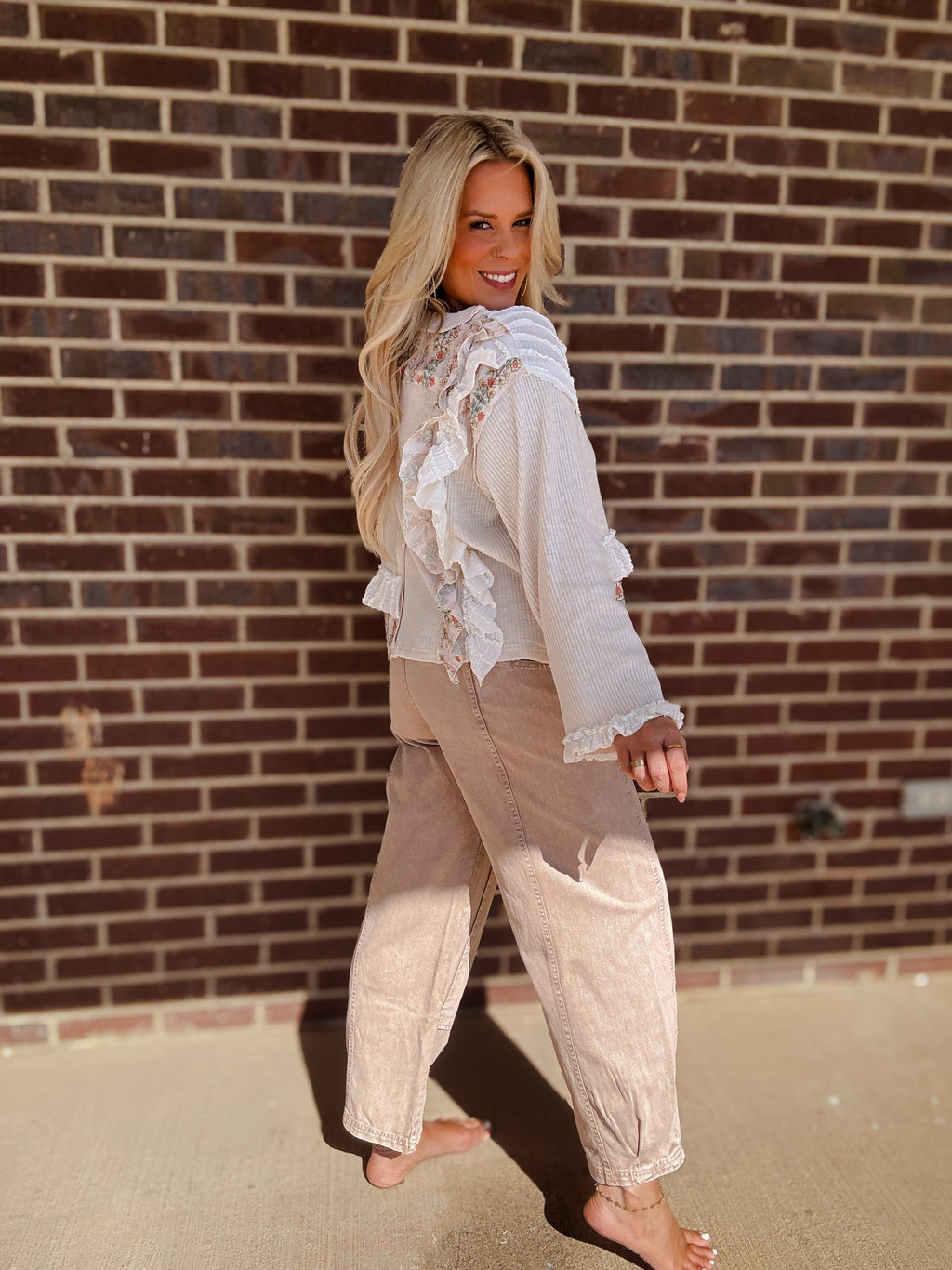 The Grady Floral Ruffle Top