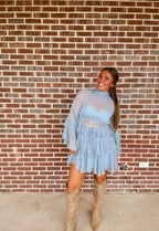 The Ruffle Dusty Blue Dress