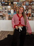 9-5 Vintage Chunky Cardigan- Red