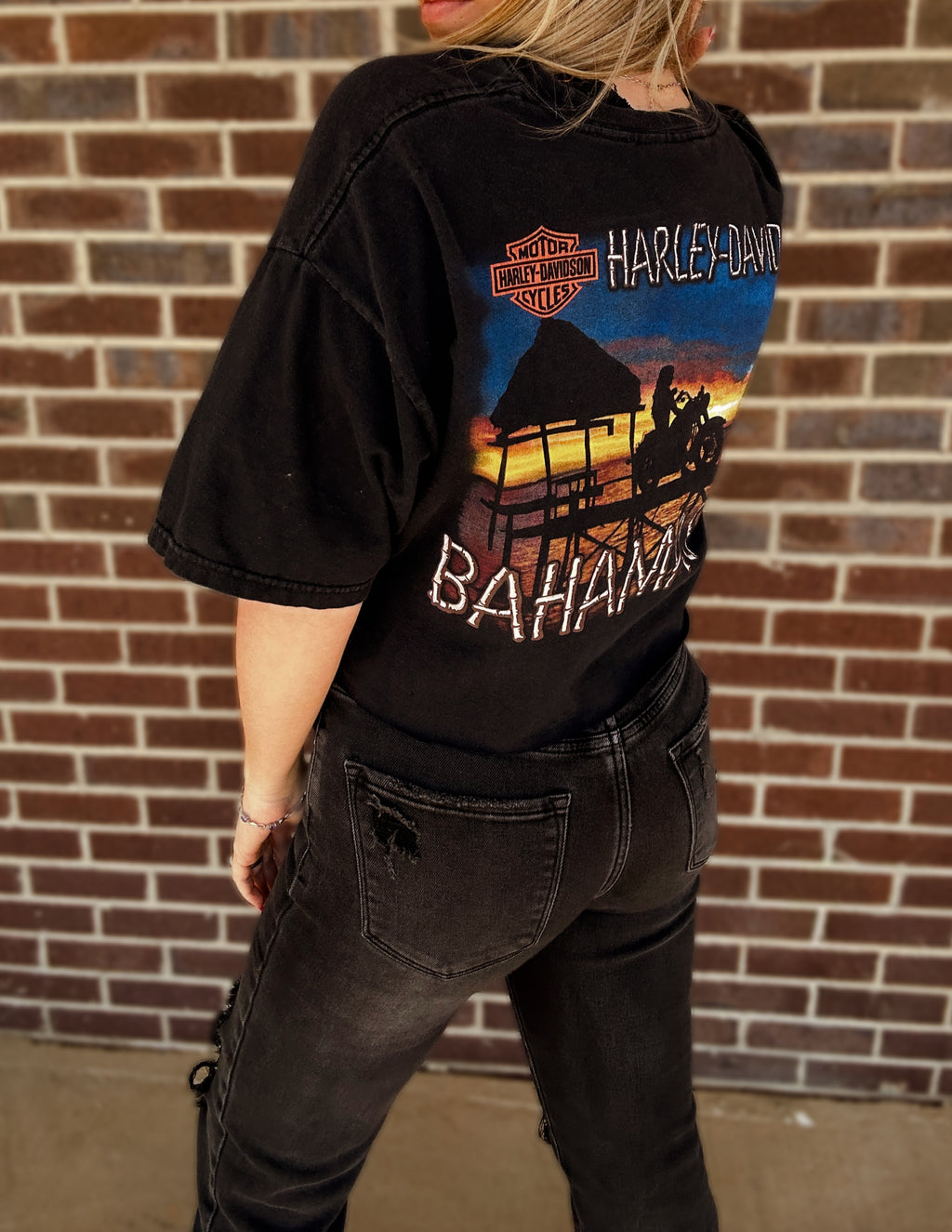 Upcycled Harley Bahamas Tee- Large