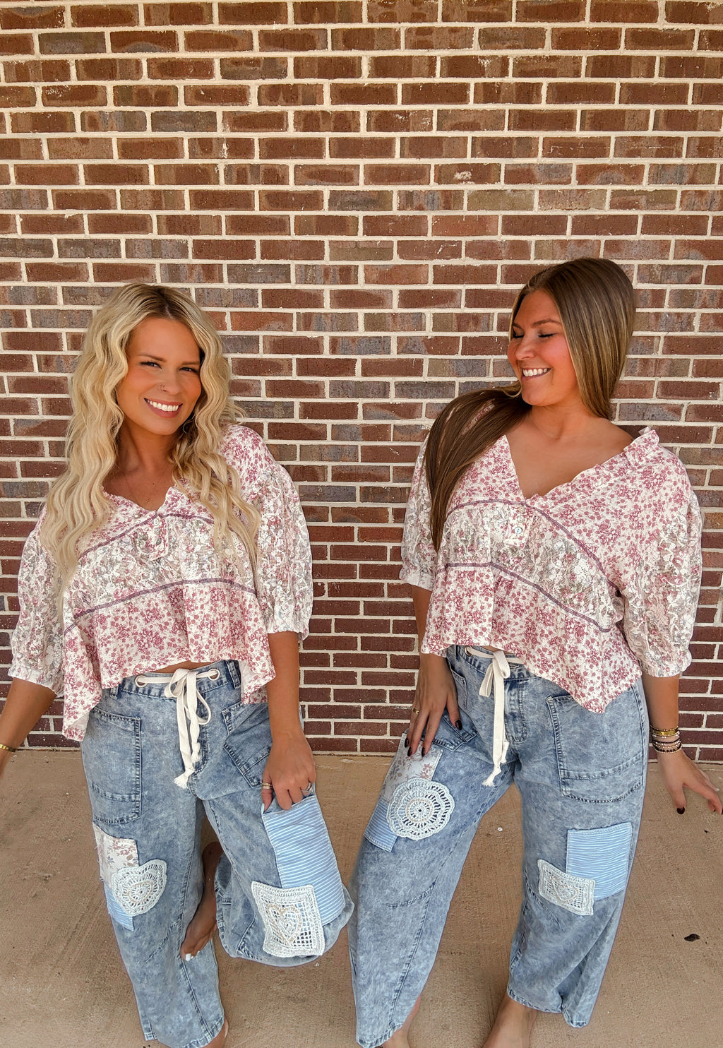 Ditsy Floral Top- Pink