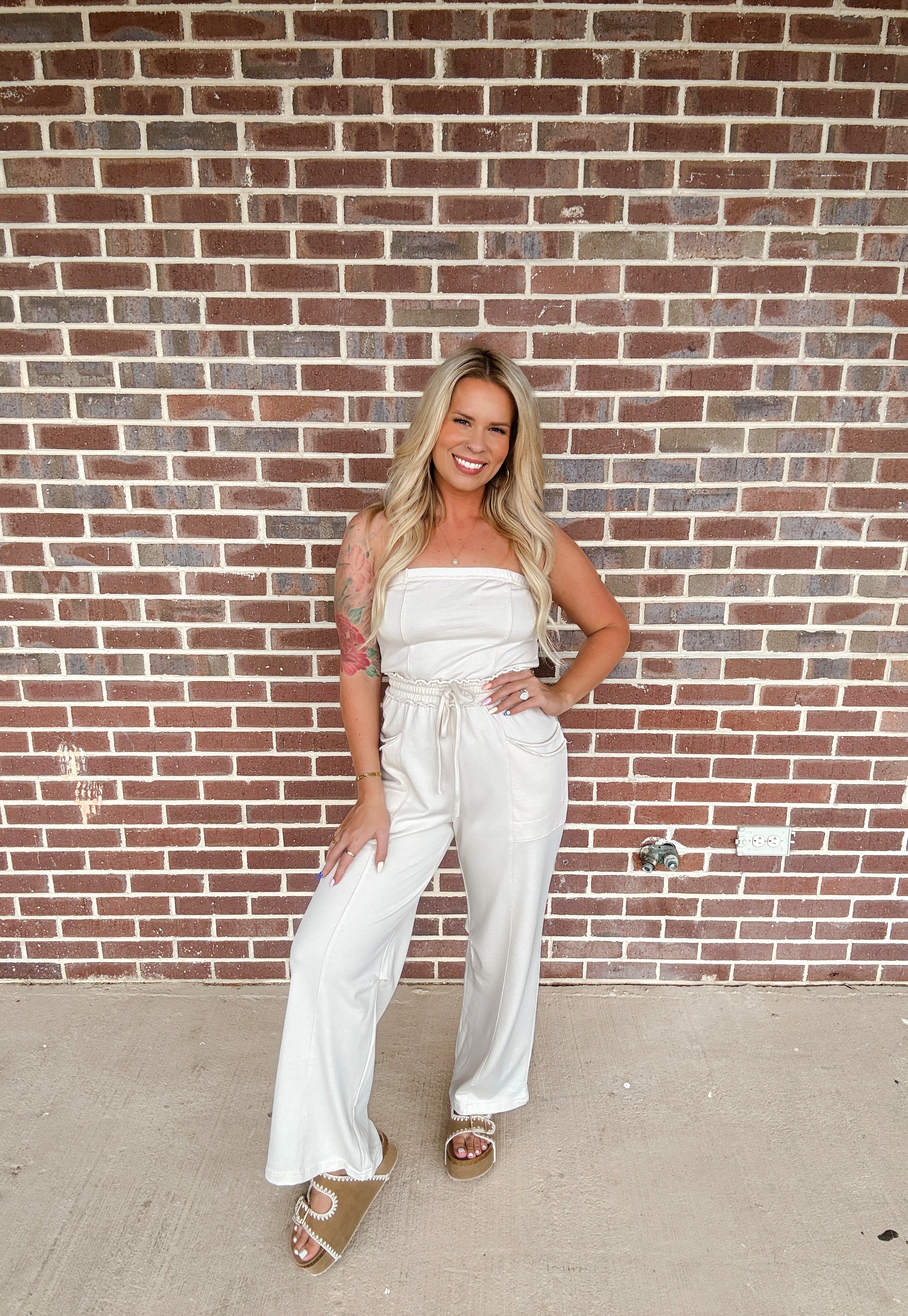 Riley Jumpsuit- Oatmeal