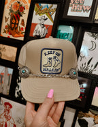 Turquoise & Embossed Silver Oval Trucker Hat Chain