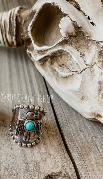 Stone Cuff Ring - Thunderbird