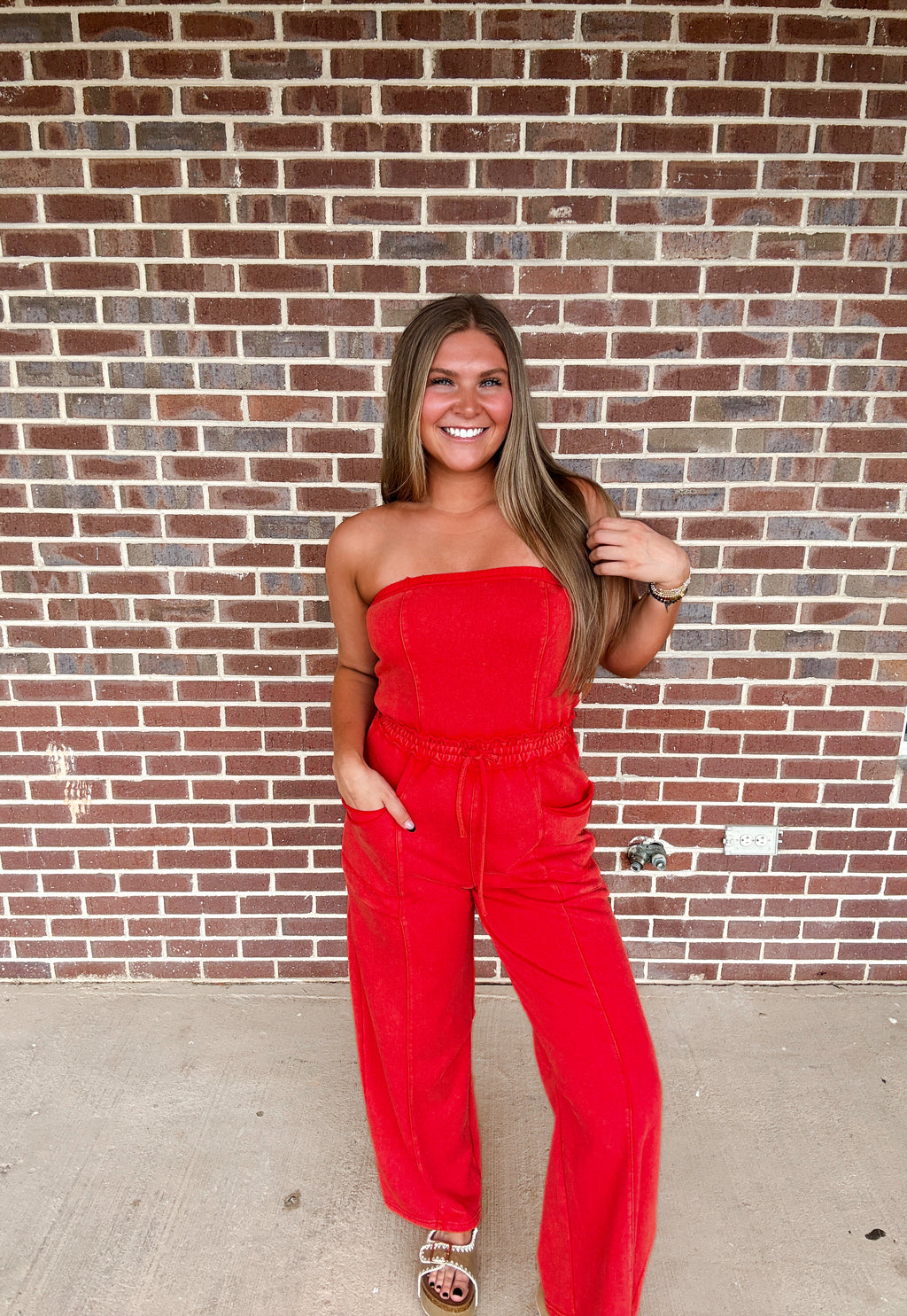 Riley Jumpsuit- Ruby Red