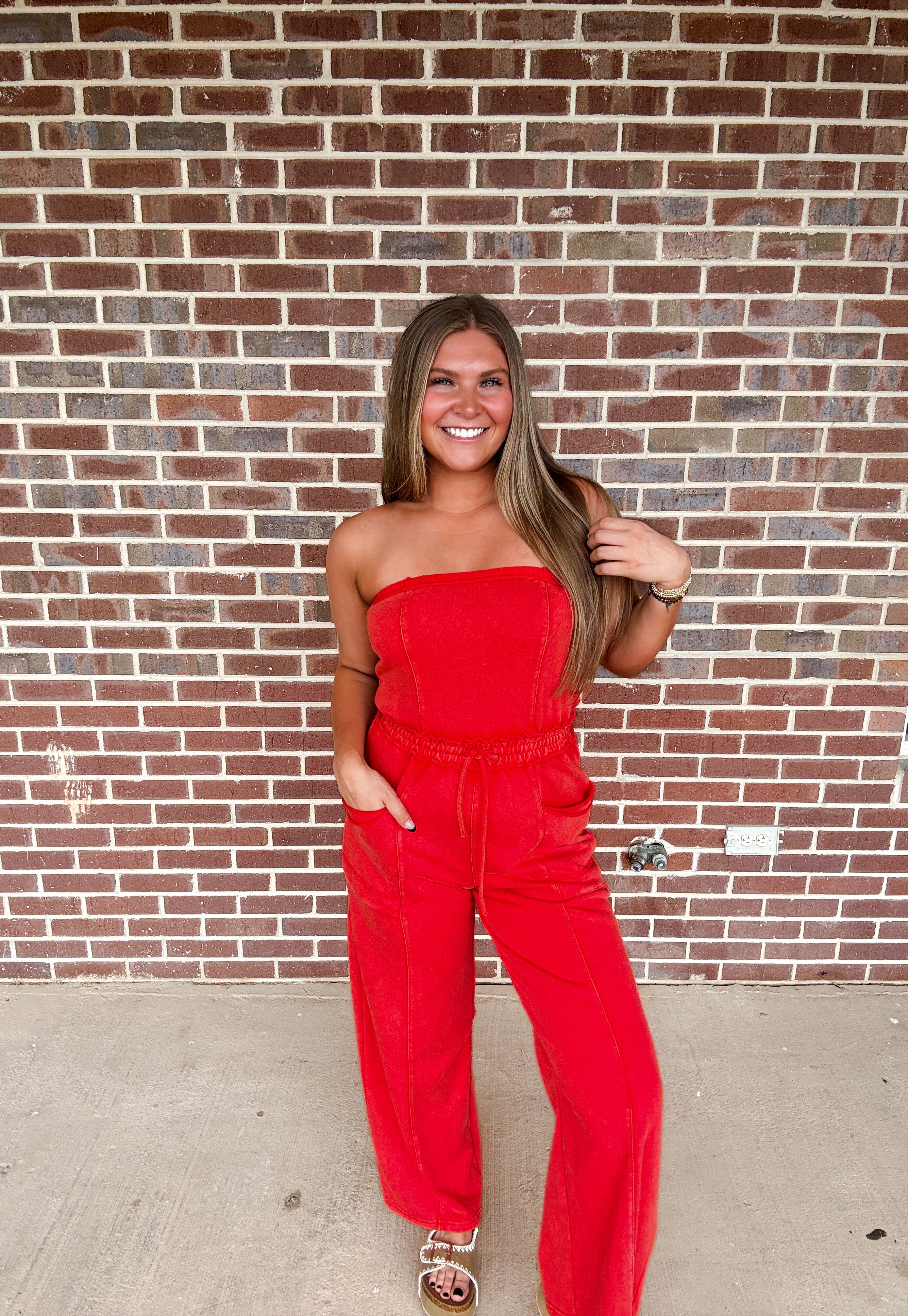 Riley Jumpsuit- Ruby Red