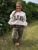 The Mossy Camo Pullover- Greige