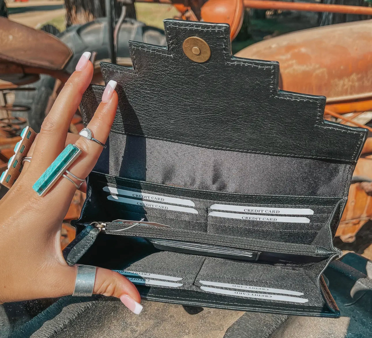 The Darlene Cowhide Leather Tooled Wallet