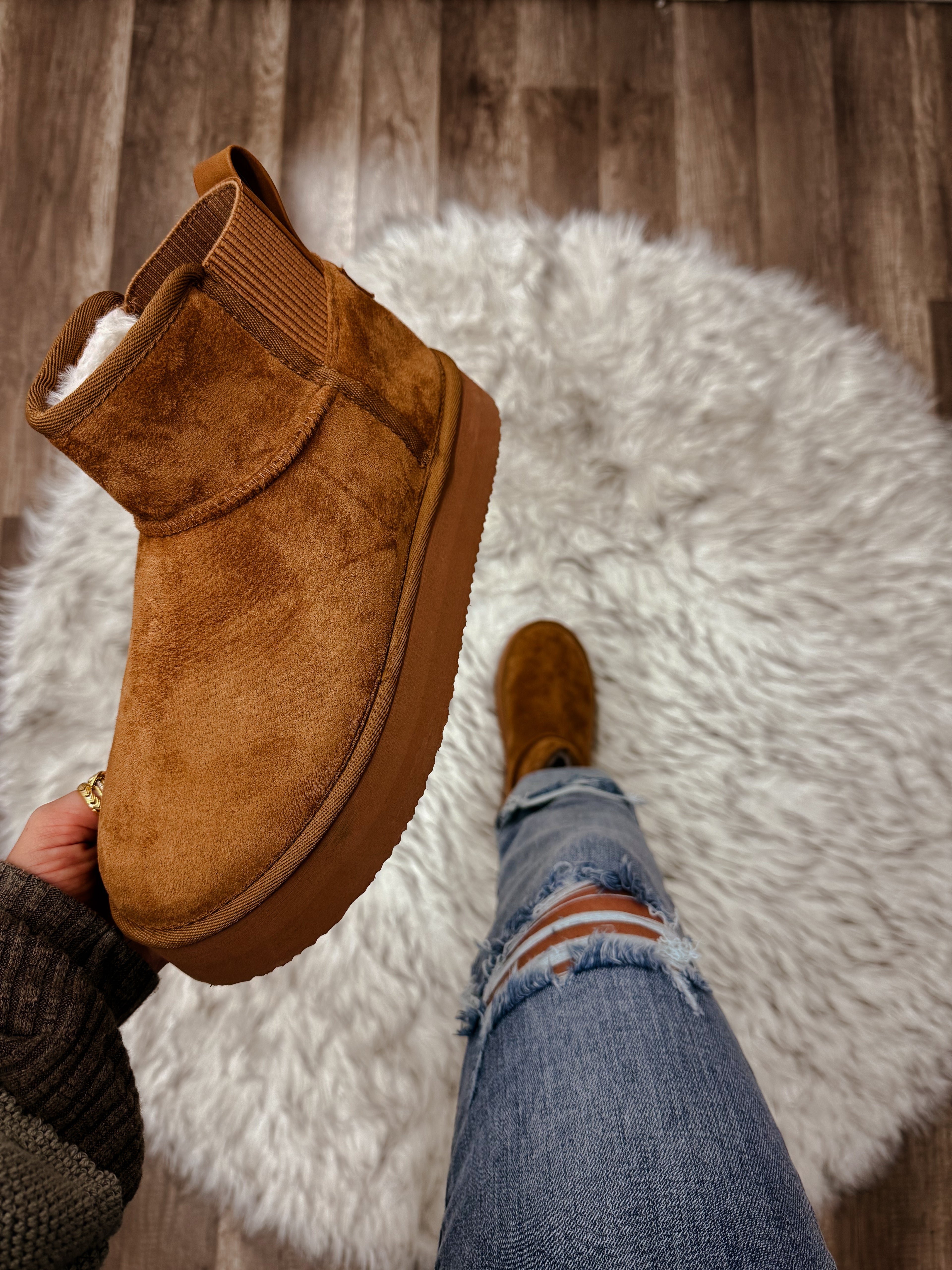 The Brooklyn Platform Slippers- Tan